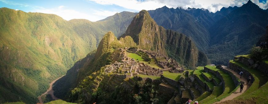 An aerial view of Machupicchu